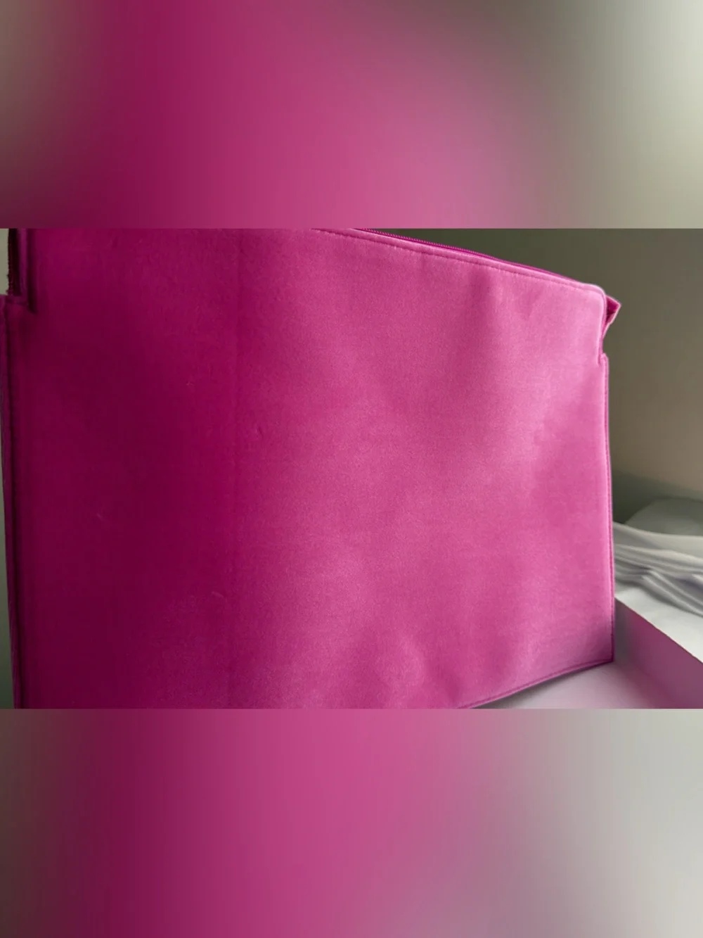 New,unused Valentino beauty Hot Pink Suede Laptop Pouch. No box